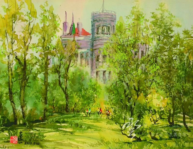 李连一 《花石楼》 34*36cm 2013年